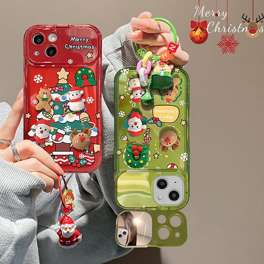 🎄Noel Sıcak Satışı🔥Noel Ağacı Kolye Flip Ayna Kılıf iPhone İçin🎅