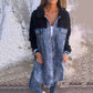🍂Yeni Kadın Şerpa Astarlı Uzun Denim Gömlek Ceket