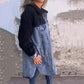 🍂Yeni Kadın Şerpa Astarlı Uzun Denim Gömlek Ceket